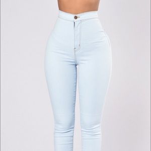 Fashion Nova Light Blue High Waisted Jeans